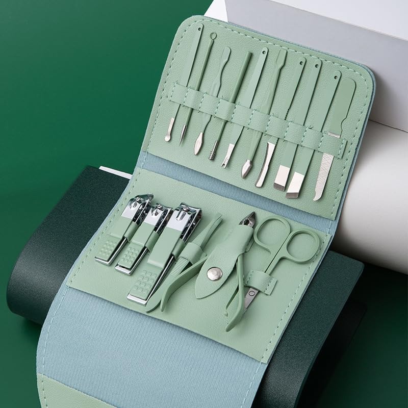 Nail Care Kit Mens - 고급 휴대용 가죽 케이스 16 in