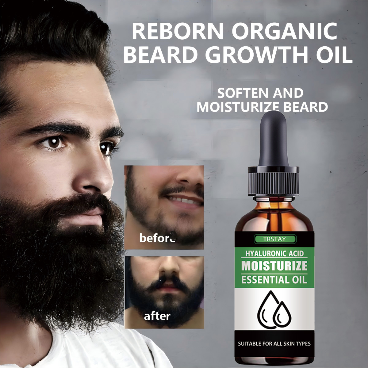 Men'S Grooming Facial - 100% 천연 가속 얼굴 털 성장