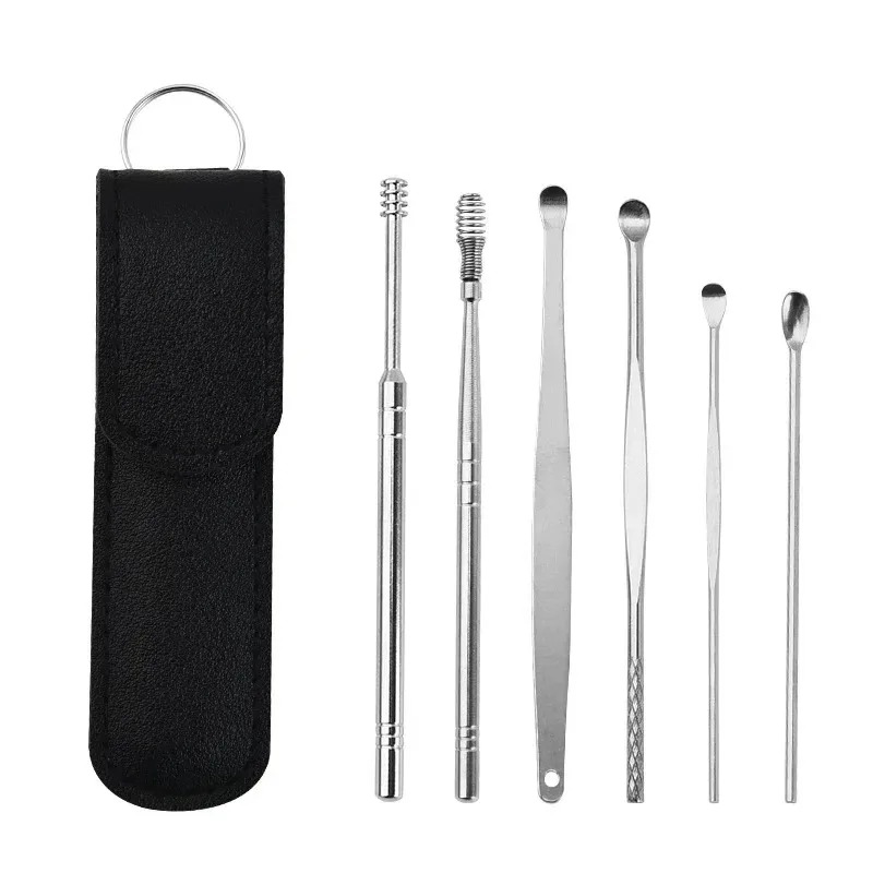 Ear Wax Remover - 6개/세트 귀지 제거기 귀지 제거 스테인리스