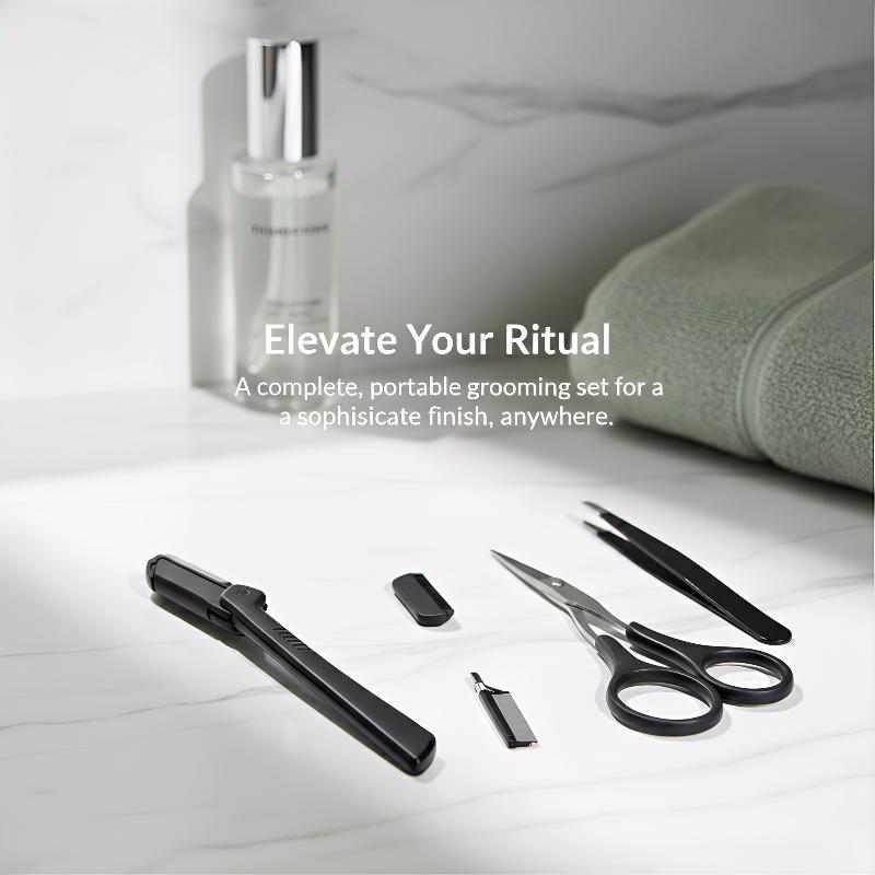 Men'S Grooming Makeup - 스테인레스 스틸 눈썹 정리 키트 3종