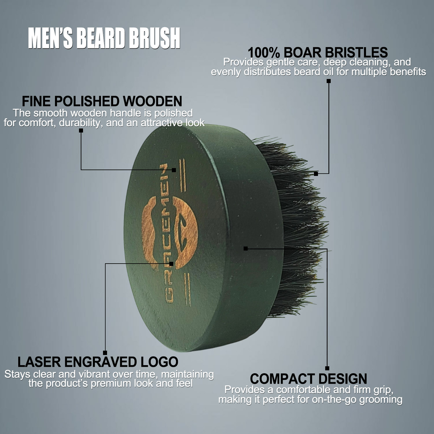 남성용 라운드 수염 브러쉬 – 100% 천연 멧돼지 털 - Men'S Grooming Facial 리뷰 및 가격