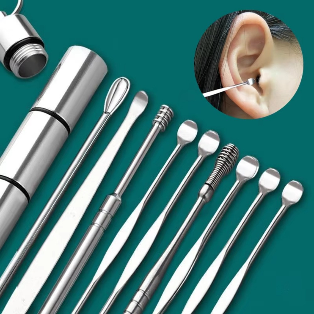 9개/세트 신제품 귀지 제거 도구 세트 큐렛 스푼 휴대 - Ear Wax Remover 리뷰 및 가격